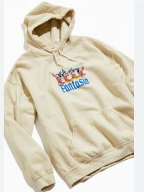 Urban Outfitters and Fantasia Graphic Hooded Sweatshirt - Cream